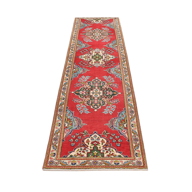 Løber Persisk tæppe - Tabriz - 341 x 85 cm - rød