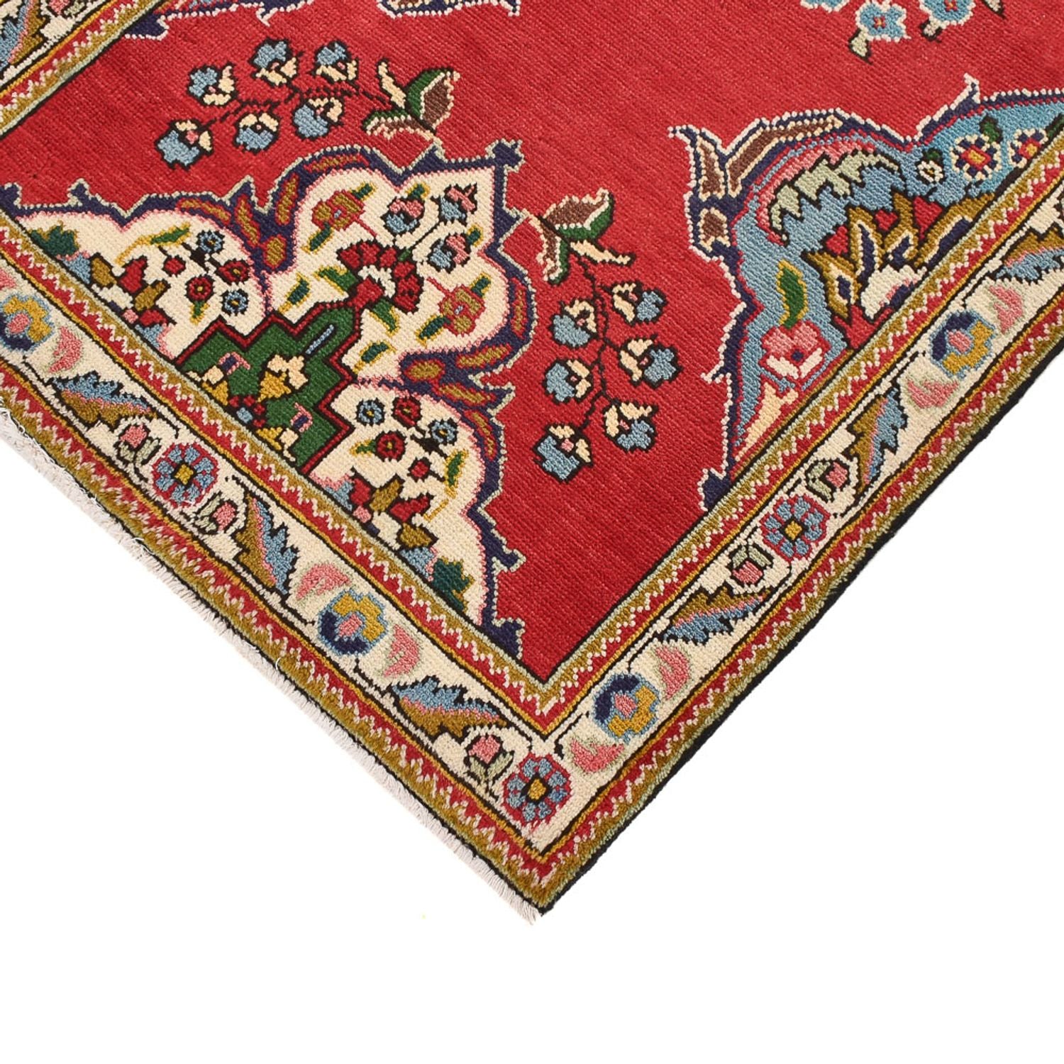 Løber Persisk tæppe - Tabriz - 343 x 80 cm - rød