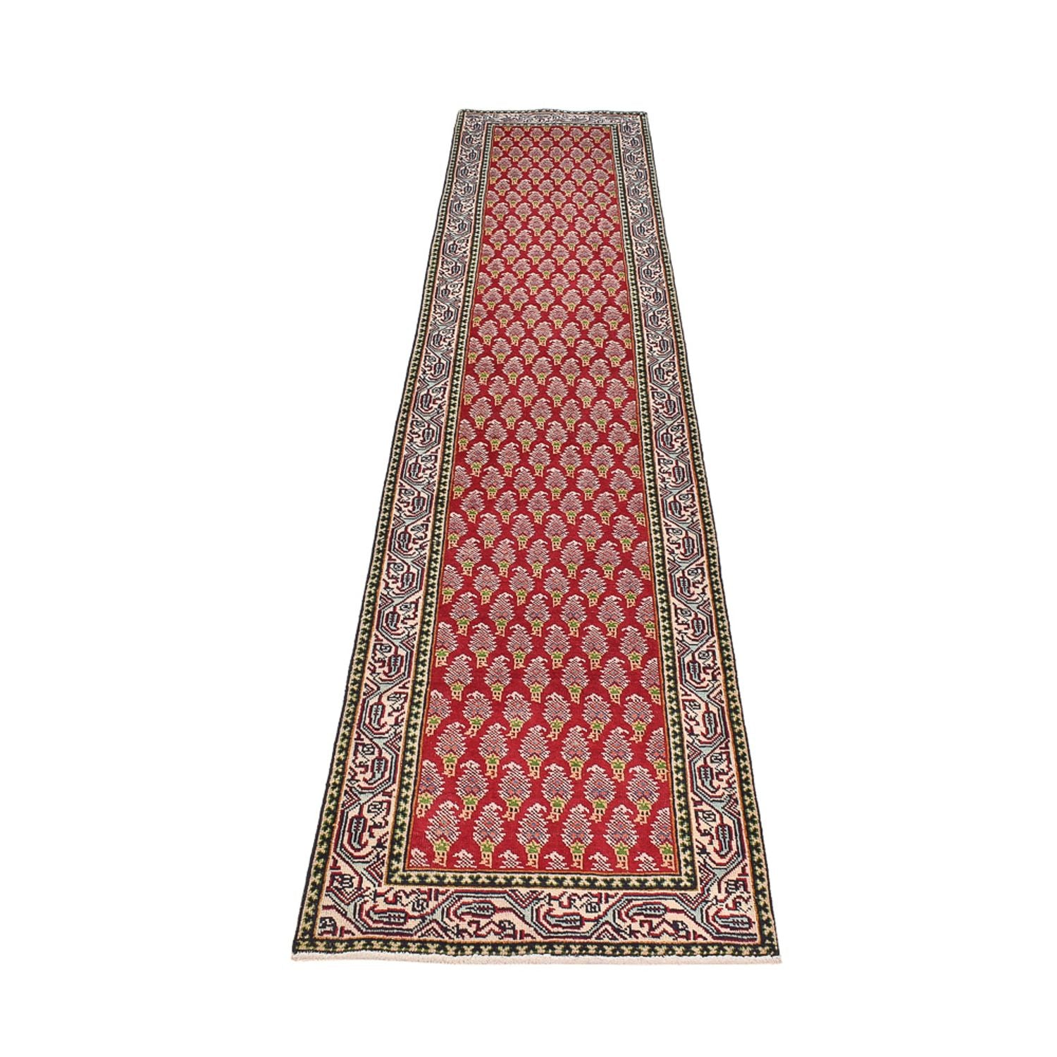 Løber Persisk tæppe - Tabriz - 373 x 80 cm - rust