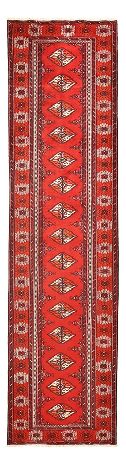 Løber Turkaman-tæppe - 353 x 89 cm - rød