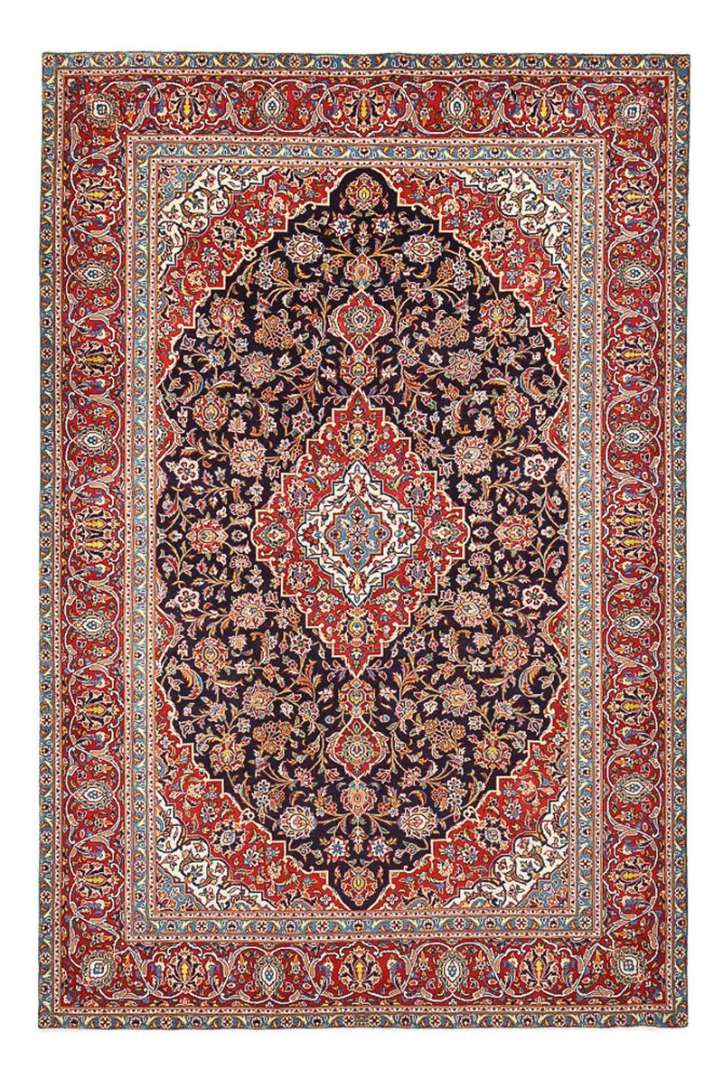 Persisk tæppe - Keshan - 345 x 232 cm - mørkerød