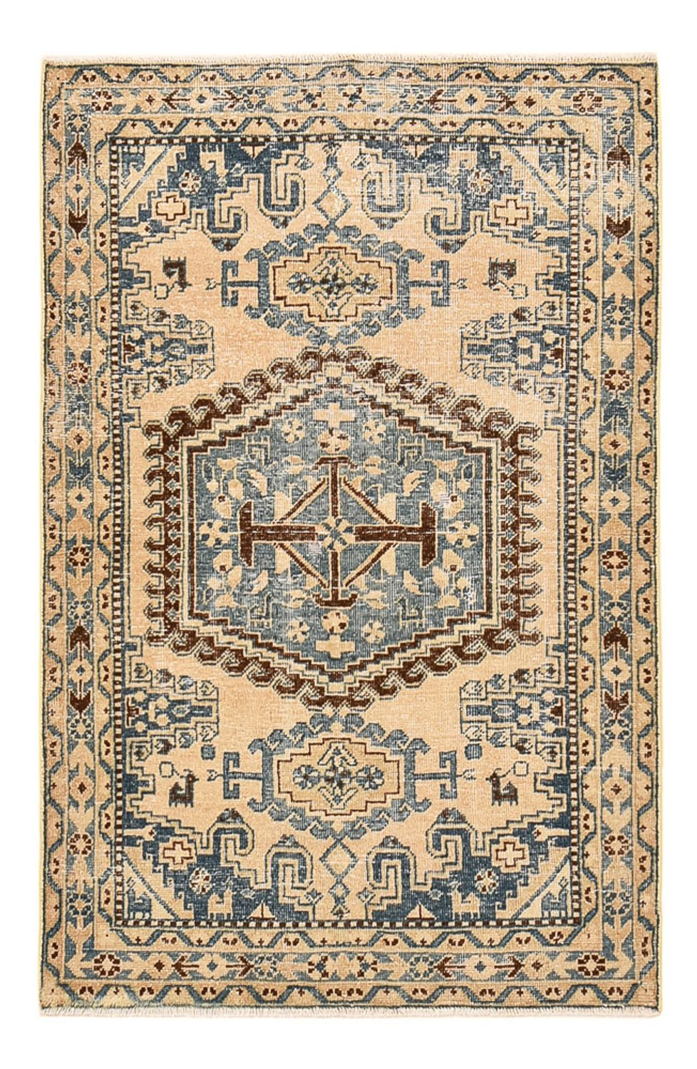Vintage tæppe - 160 x 103 cm - flerfarvet