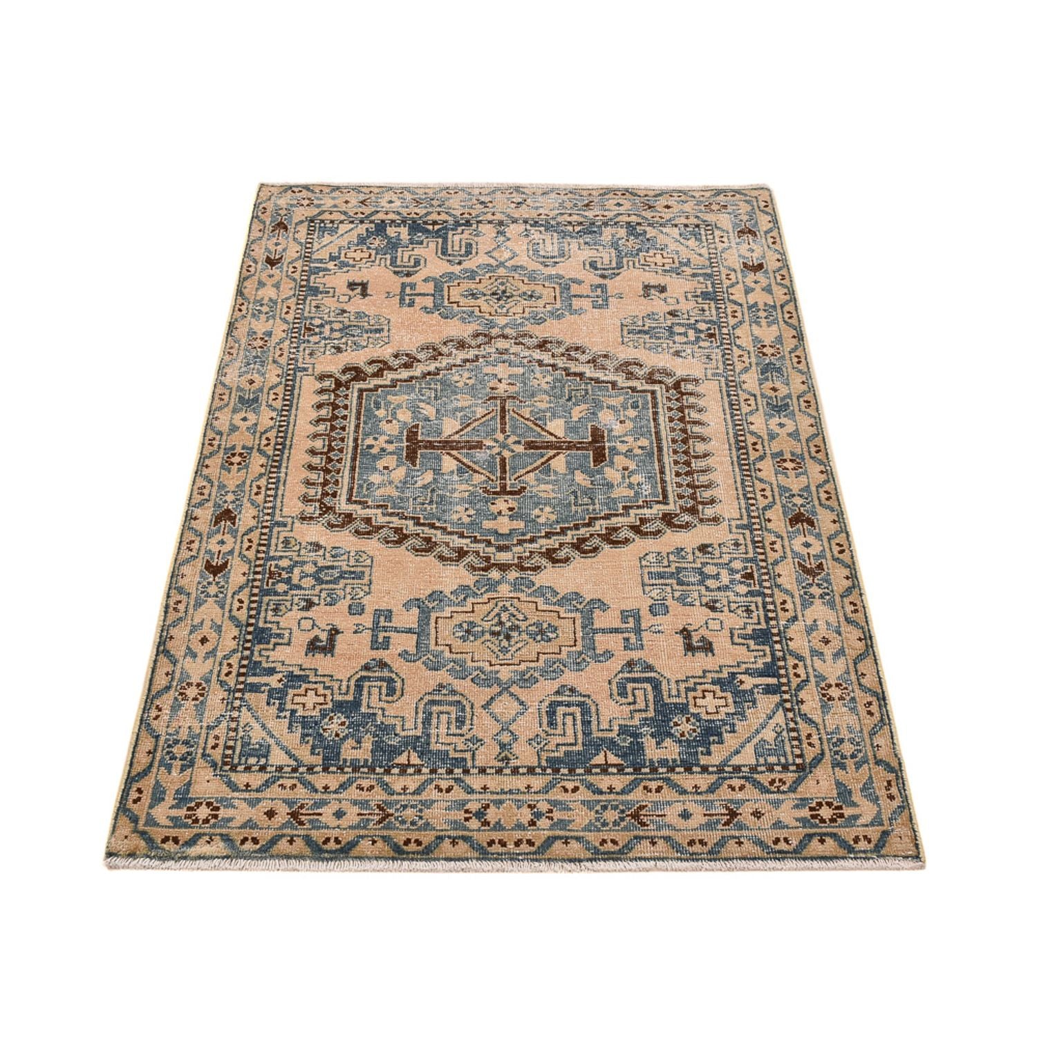 Vintage tæppe - 160 x 103 cm - flerfarvet