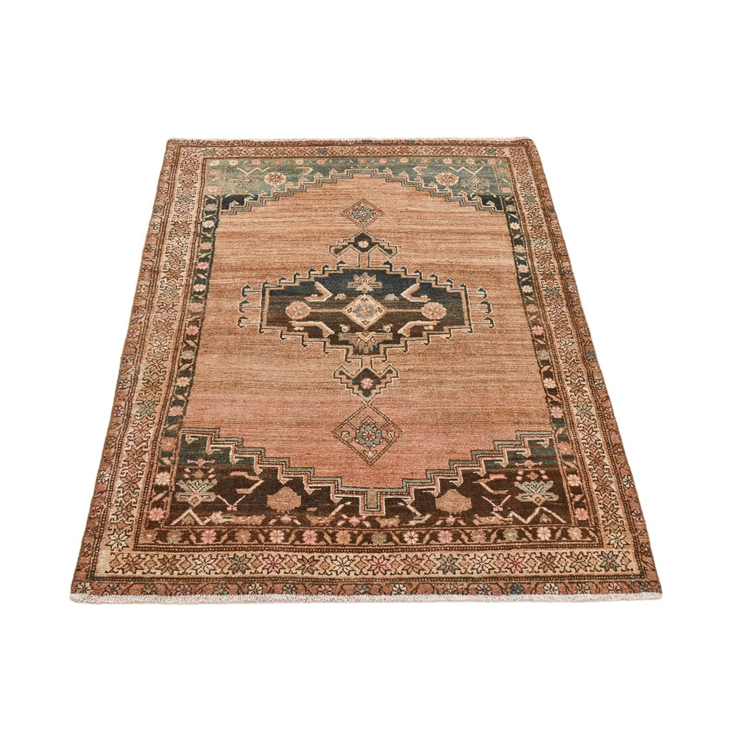 Vintage tæppe - 186 x 126 cm - lysrød