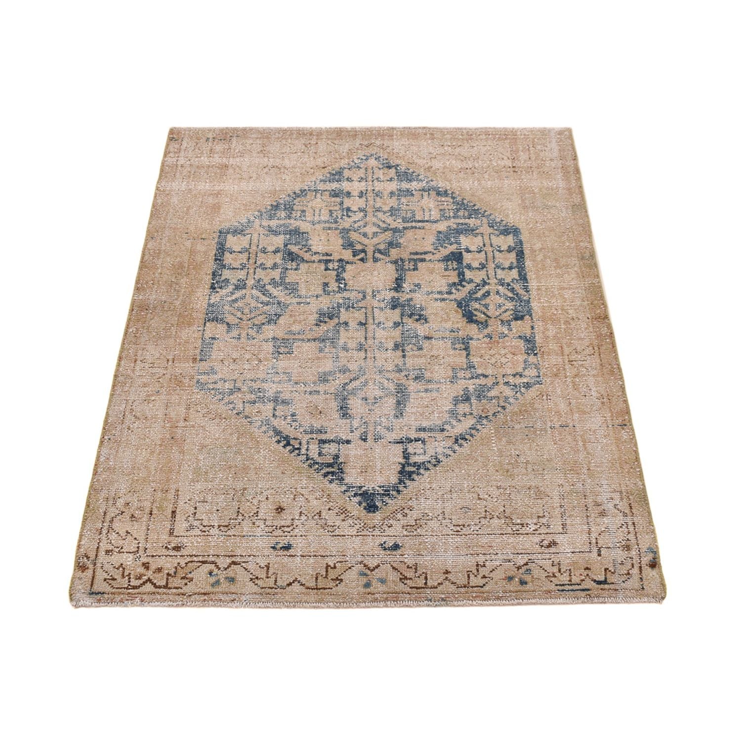 Vintage tæppe - 148 x 108 cm - blå