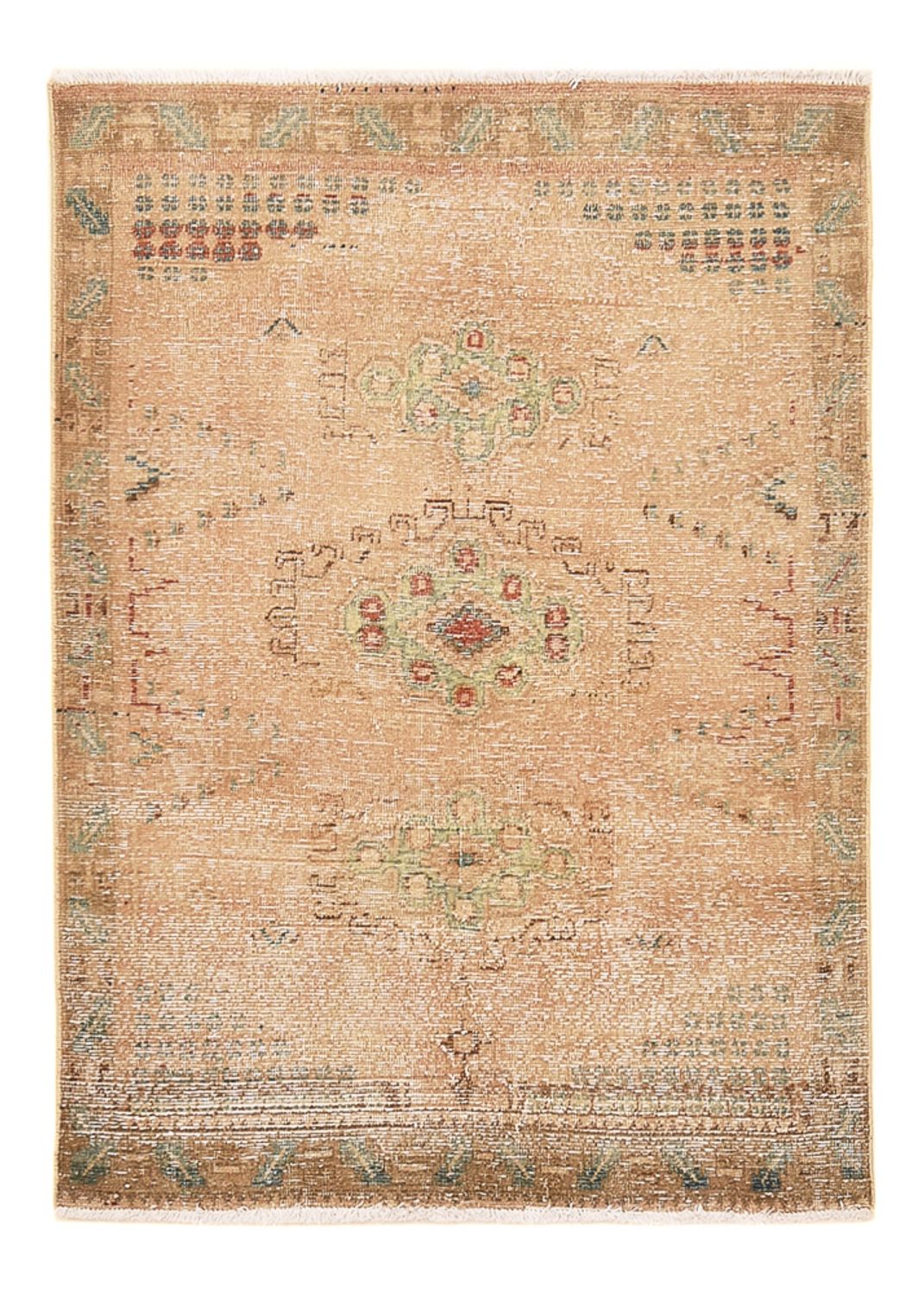 Vintage tæppe - 152 x 103 cm - mørk beige