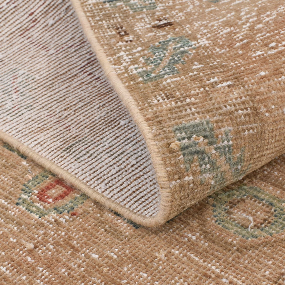 Vintage tæppe - 152 x 103 cm - mørk beige