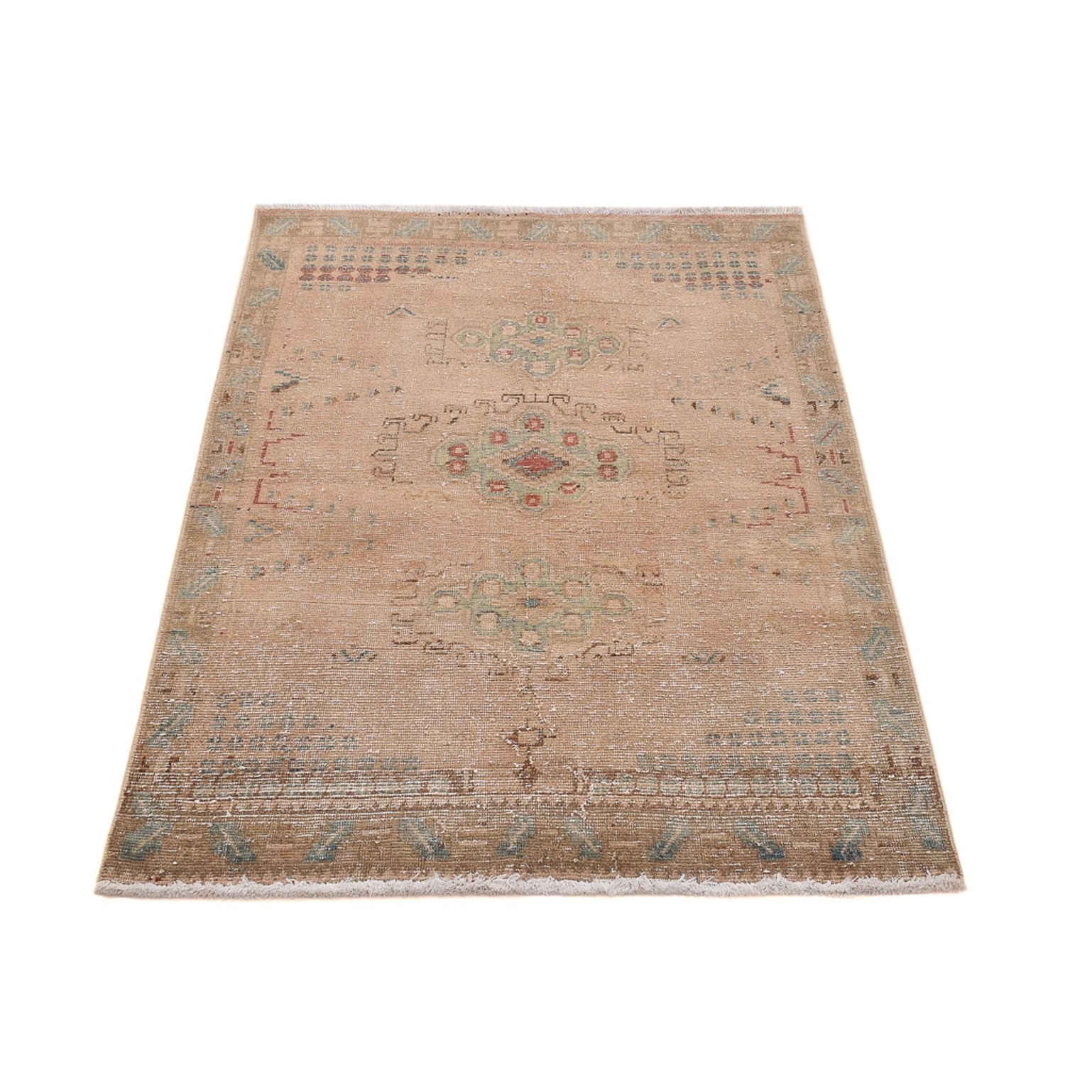 Vintage tæppe - 152 x 103 cm - mørk beige