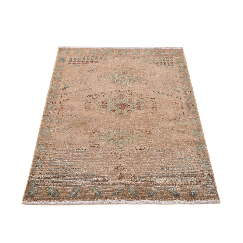 Vintage tæppe - 152 x 103 cm - mørk beige