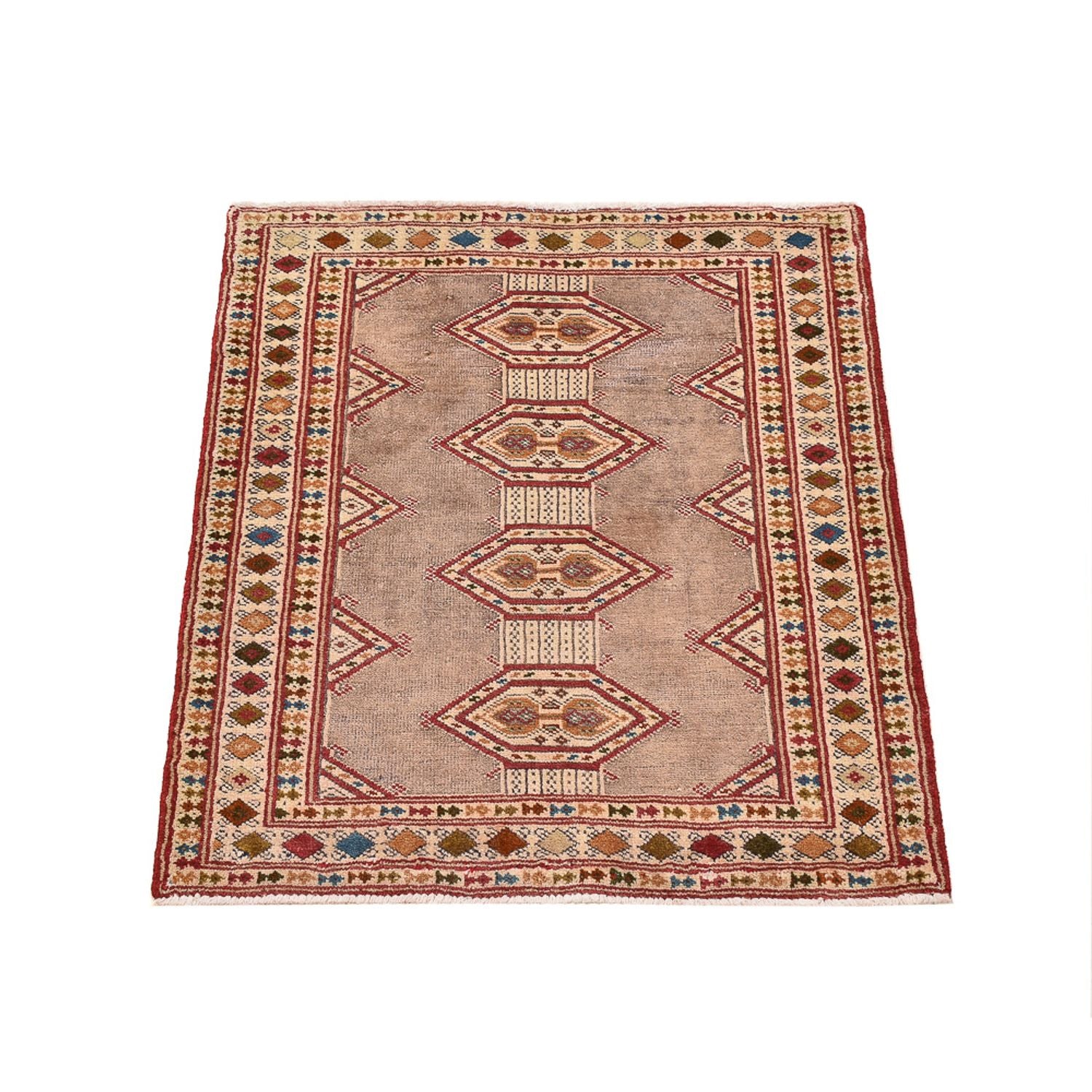 Turkaman-tæppe - 78 x 64 cm - pink