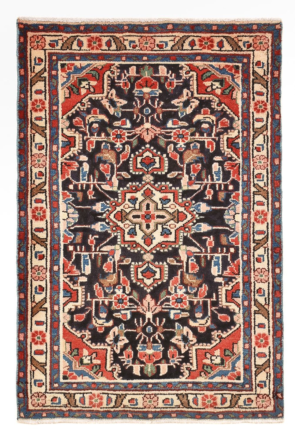 Persisk tæppe - Nomadisk - 96 x 65 cm - mørkeblå