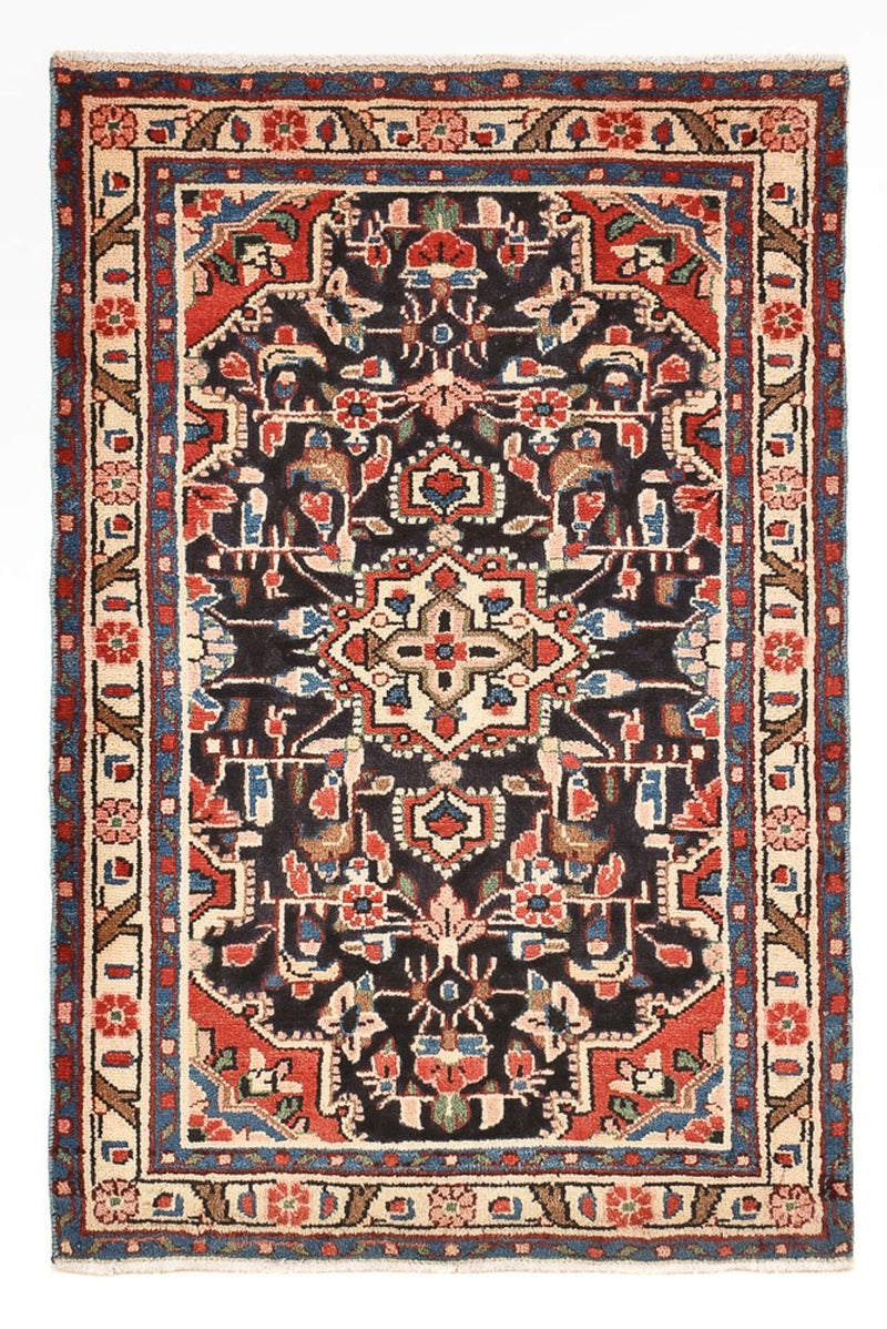 Persisk tæppe - Nomadisk - 96 x 65 cm - mørkeblå