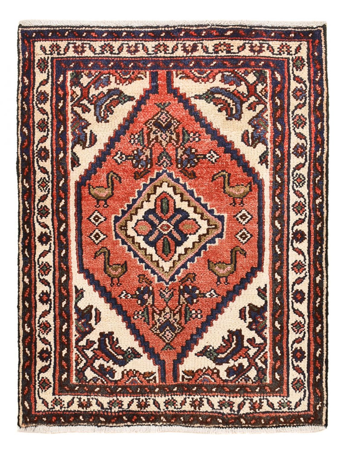Persisk tæppe - Nomadisk - 92 x 68 cm - lysrød
