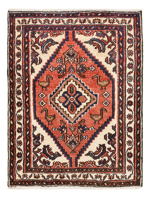 Persisk tæppe - Nomadisk - 92 x 68 cm - lysrød