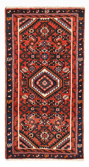 Persisk tæppe - Nomadisk - 93 x 49 cm - mørkerød