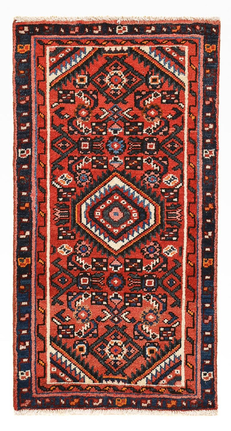 Persisk tæppe - Nomadisk - 93 x 49 cm - mørkerød