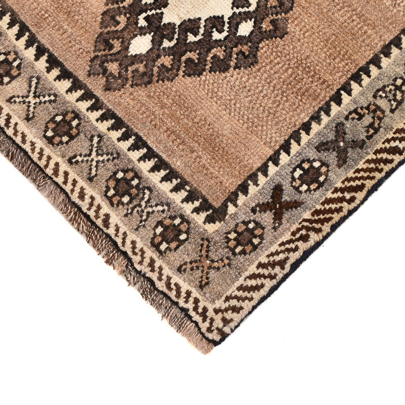 Persisk tæppe - Nomadisk - 56 x 53 cm - lys beige