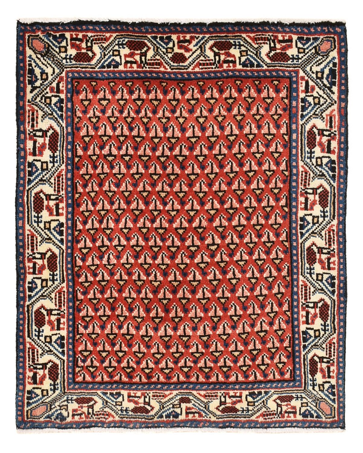 Persisk tæppe - Nomadisk - 70 x 60 cm - rød