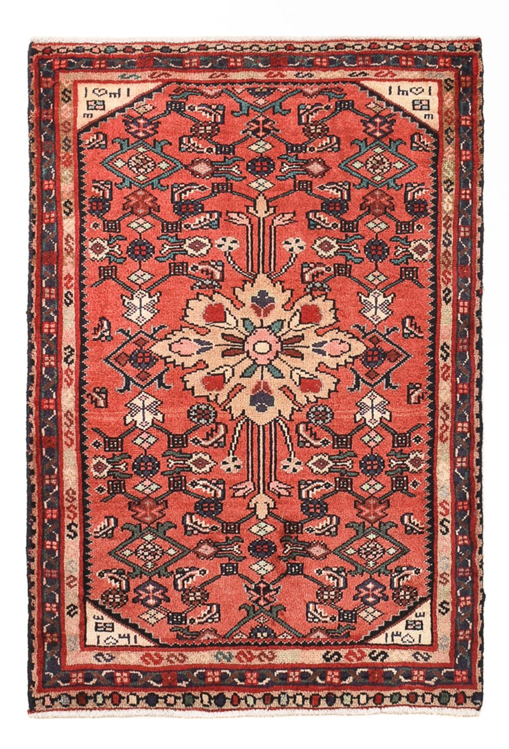 Persisk tæppe - Nomadisk - 88 x 62 cm - rød