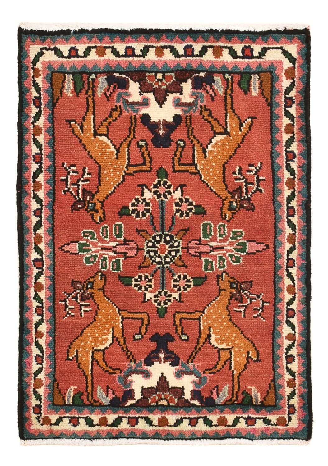 Persisk tæppe - Nomadisk - 71 x 50 cm - rød