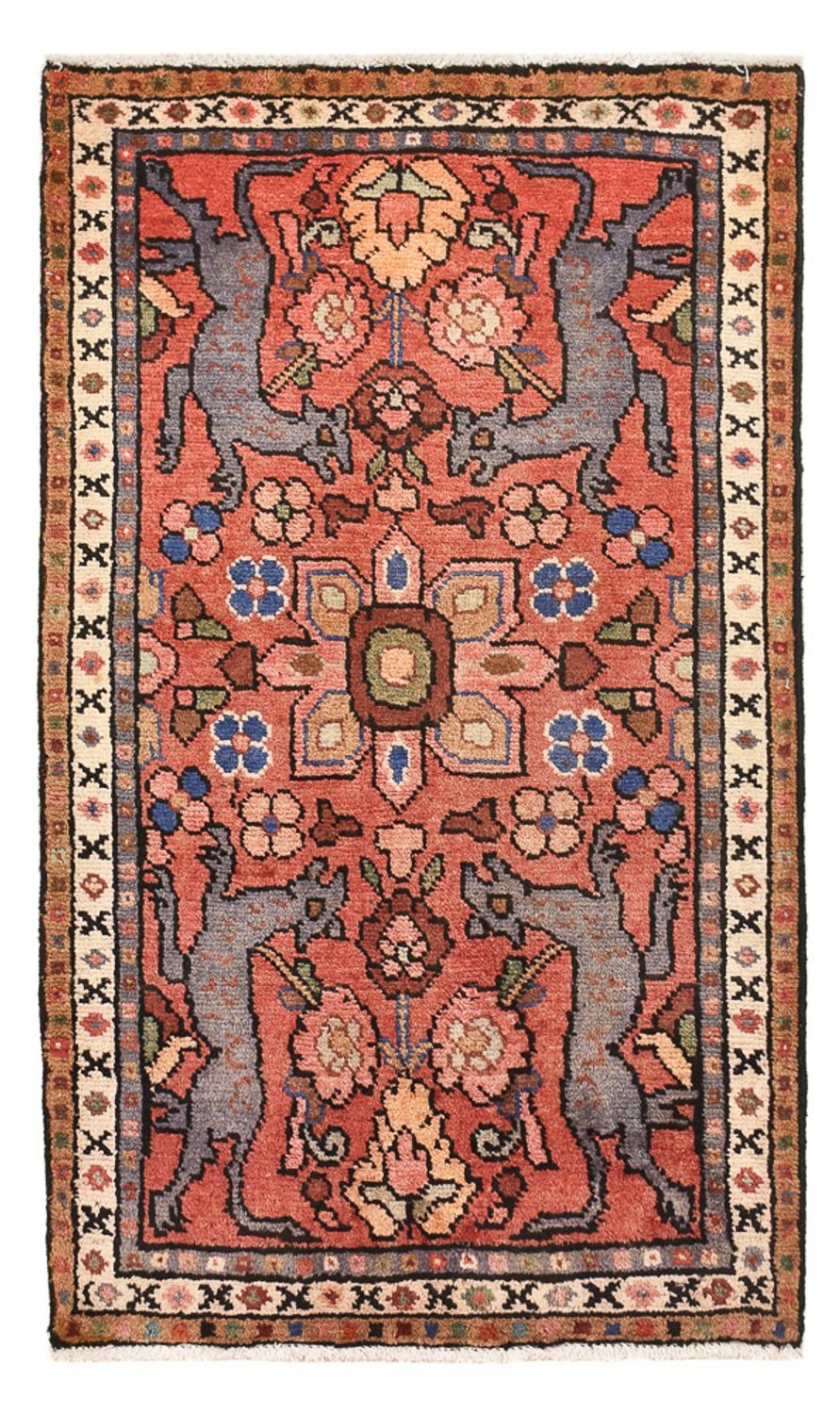 Persisk tæppe - Nomadisk - 105 x 62 cm - lysrød