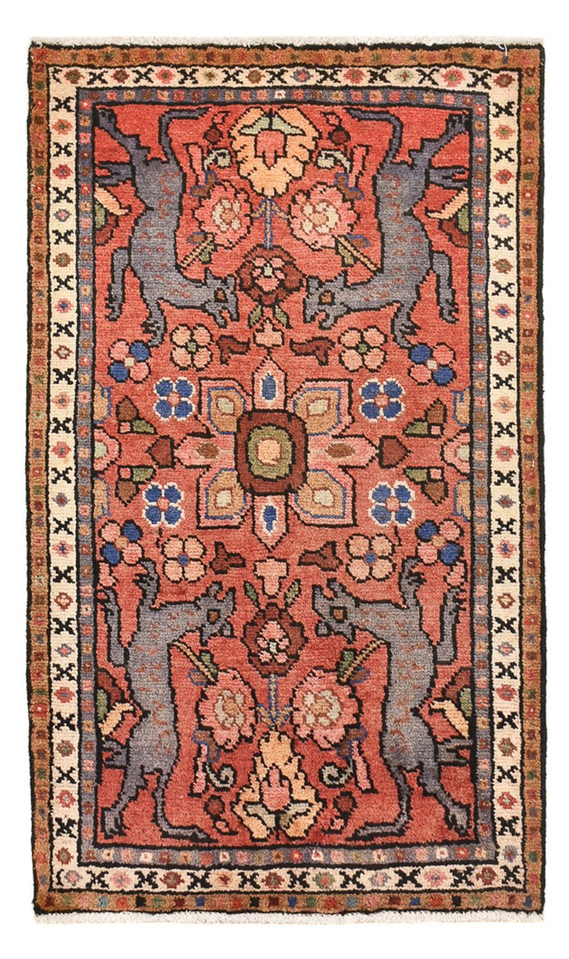 Persisk tæppe - Nomadisk - 105 x 62 cm - lysrød