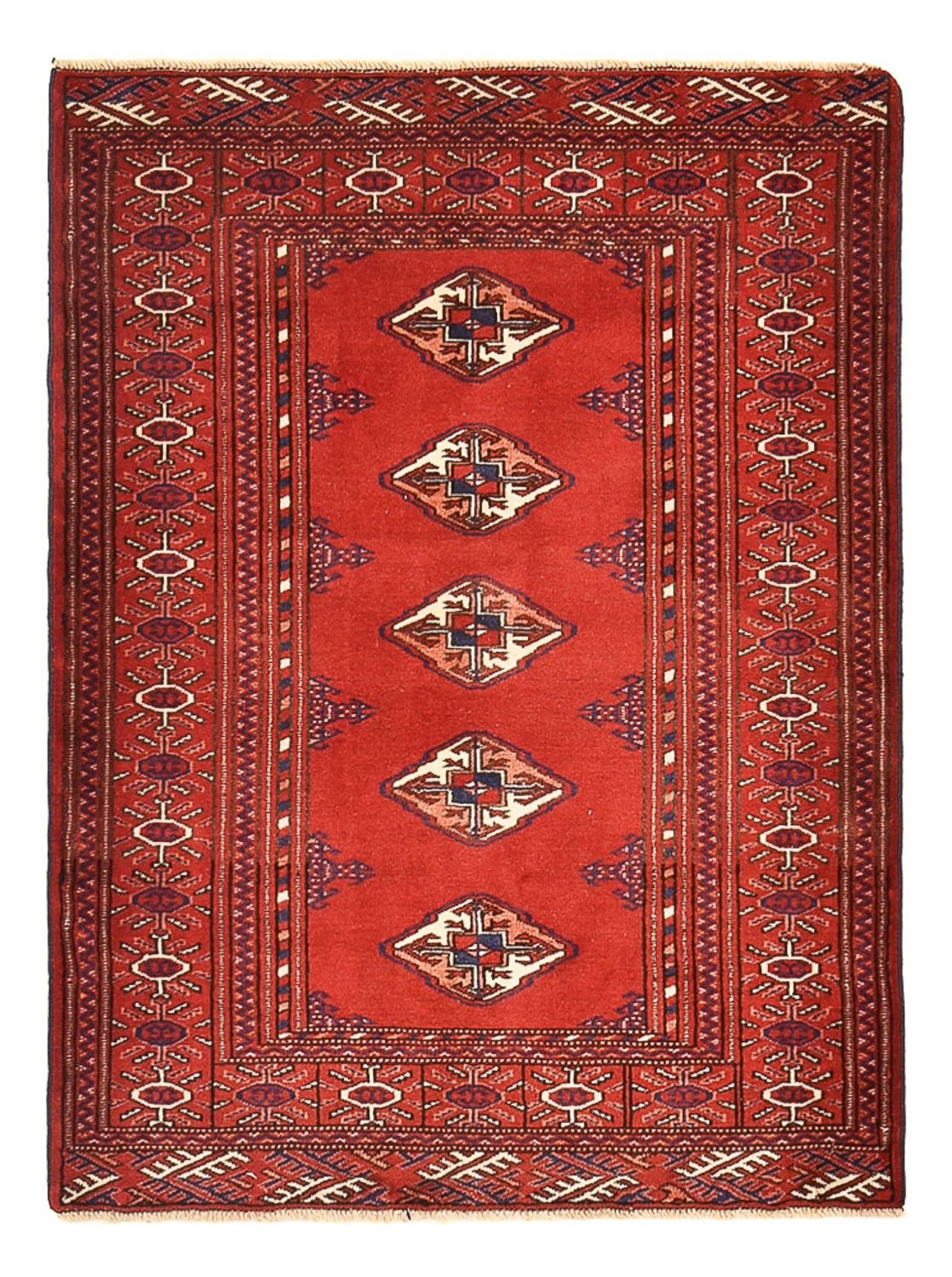 Turkaman-tæppe - 115 x 87 cm - rød