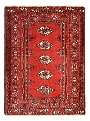 Turkaman-tæppe - 115 x 87 cm - rød