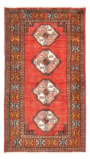 Persisk tæppe - Bijar - 113 x 64 cm - rød