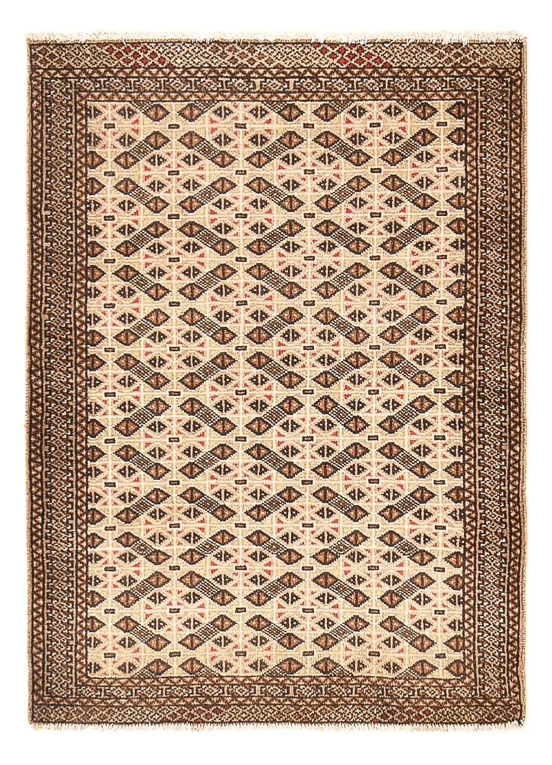 Turkaman-tæppe - 117 x 84 cm - sand