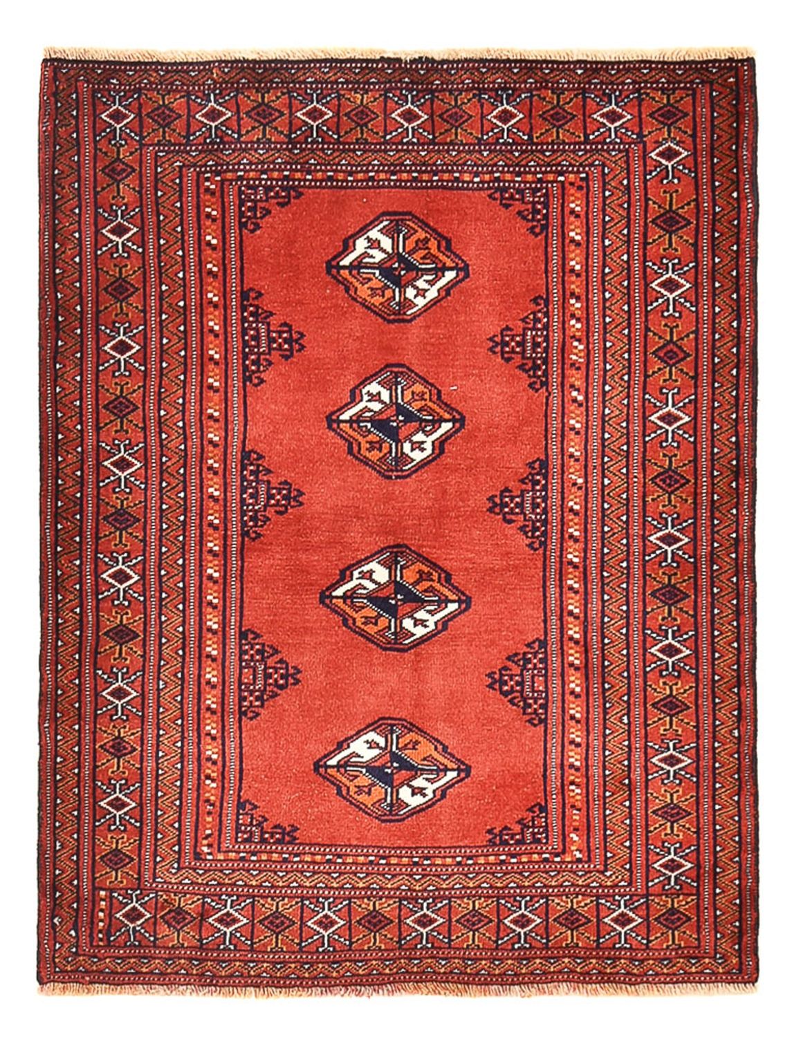 Turkaman-tæppe - 109 x 88 cm - rød