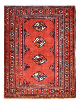 Turkaman-tæppe - 109 x 88 cm - rød