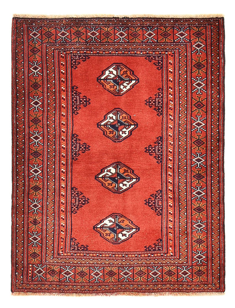Turkaman-tæppe - 109 x 88 cm - rød