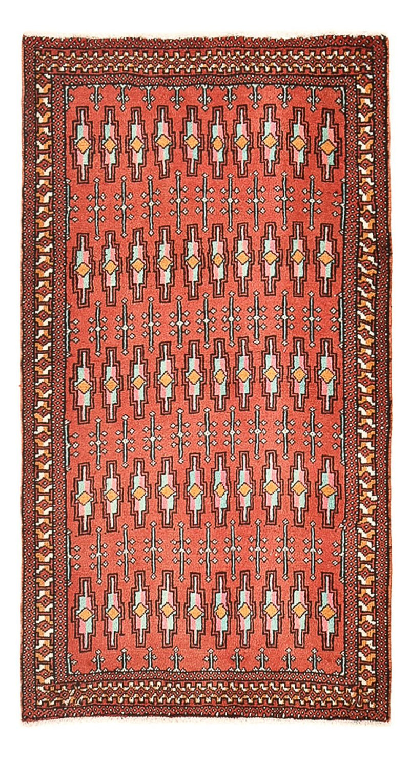 Turkaman-tæppe - 129 x 71 cm - rød