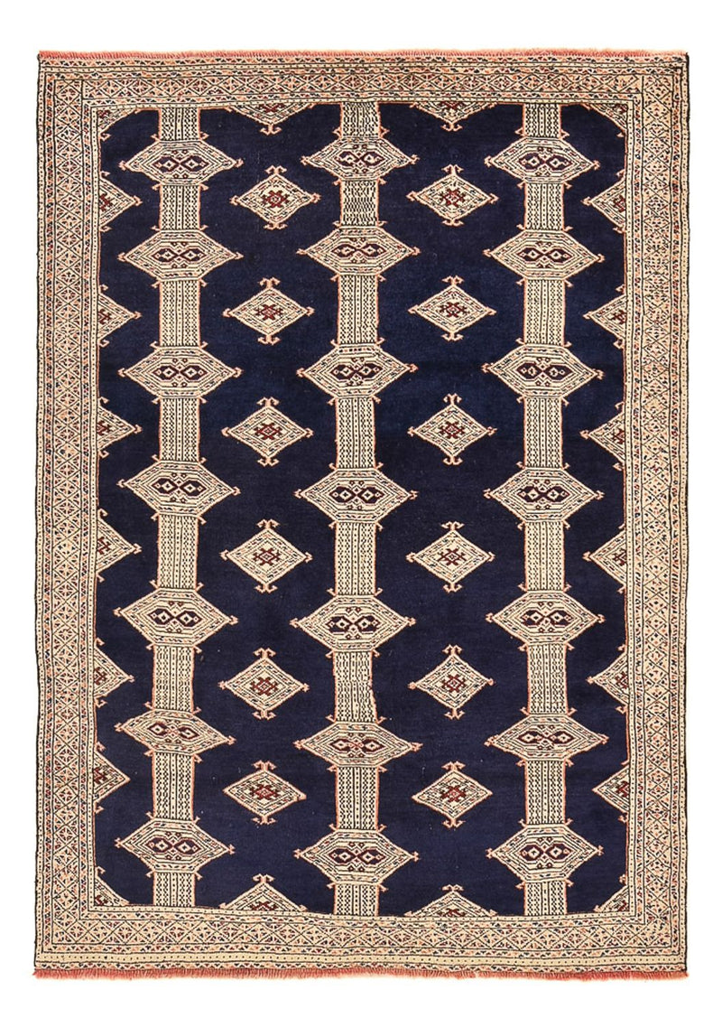 Turkaman-tæppe - 173 x 120 cm - mørkeblå