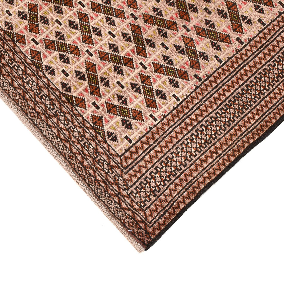 Turkaman-tæppe - 190 x 128 cm - lysrød