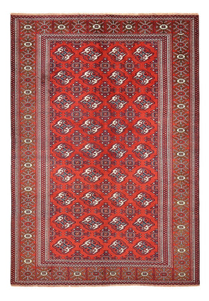 Turkaman-tæppe - 273 x 185 cm - rød
