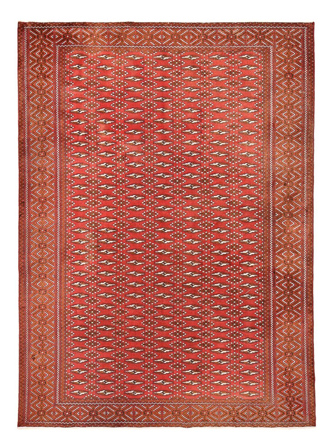 Turkaman-tæppe - 280 x 203 cm - lysrød