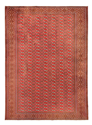 Turkaman-tæppe - 280 x 203 cm - lysrød
