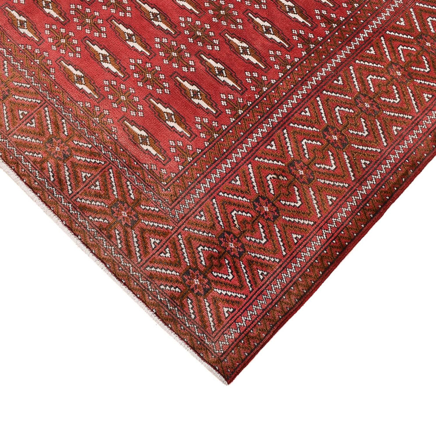 Turkaman-tæppe - 280 x 203 cm - lysrød