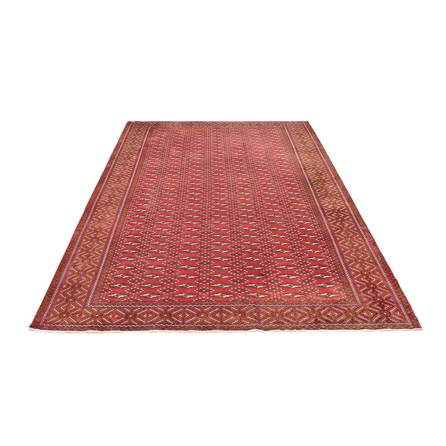 Turkaman-tæppe - 280 x 203 cm - lysrød