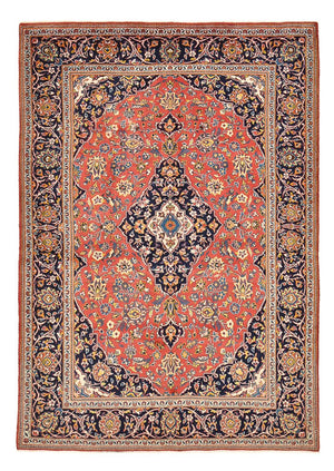 Persisk tæppe - Keshan - 205 x 141 cm - lysrød