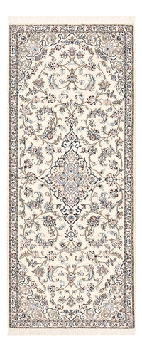 Løber Persisk tæppe - Nain - Royal - 220 x 91 cm - creme