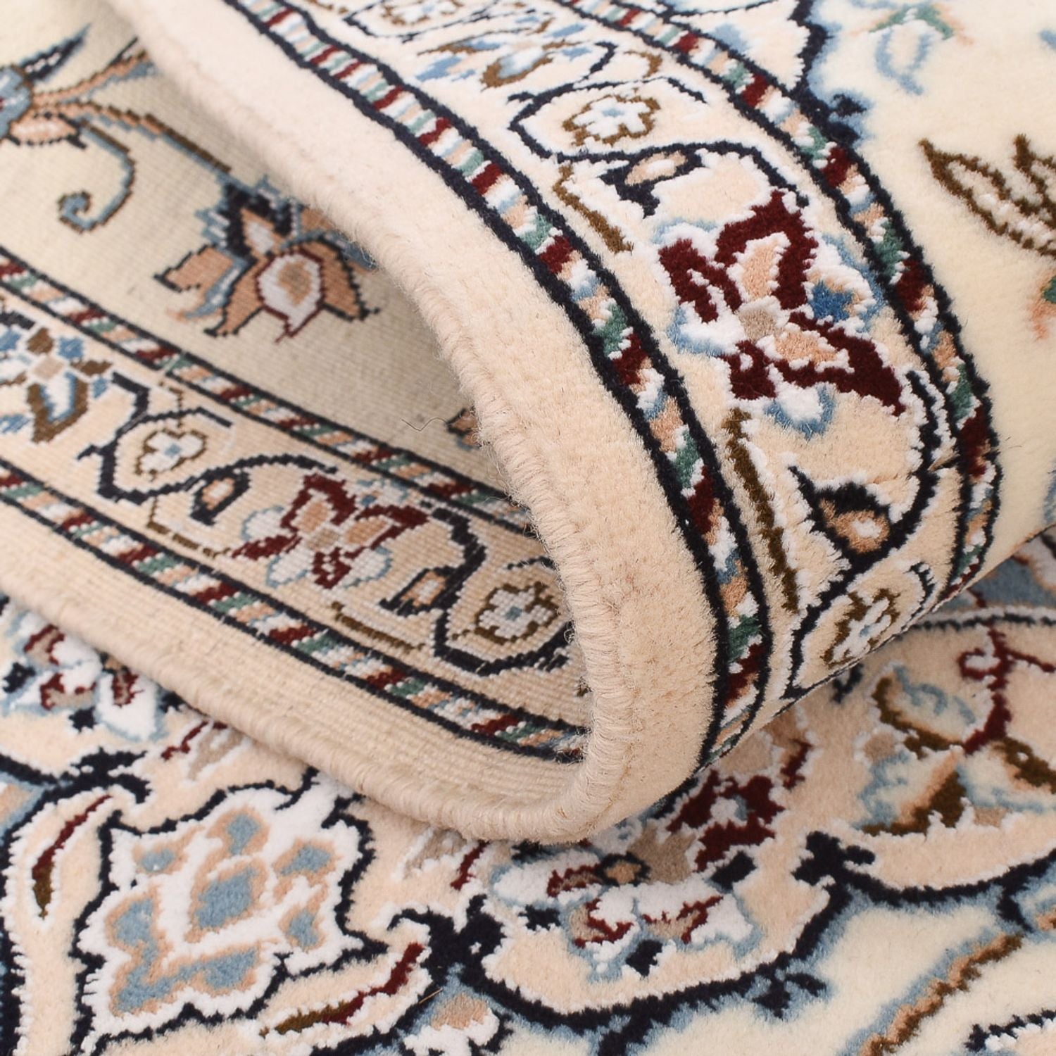 Løber Persisk tæppe - Nain - Royal - 220 x 91 cm - creme