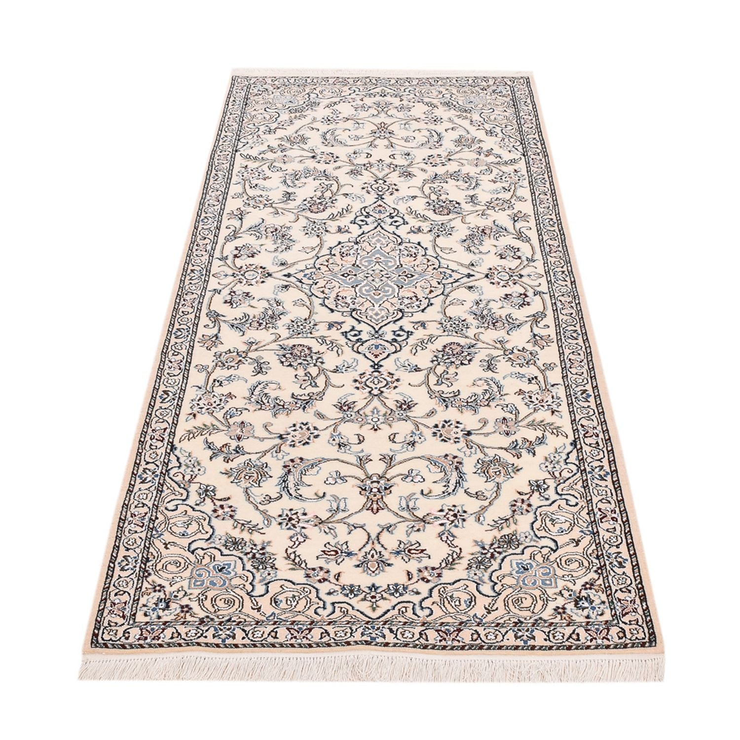 Løber Persisk tæppe - Nain - Royal - 220 x 91 cm - creme