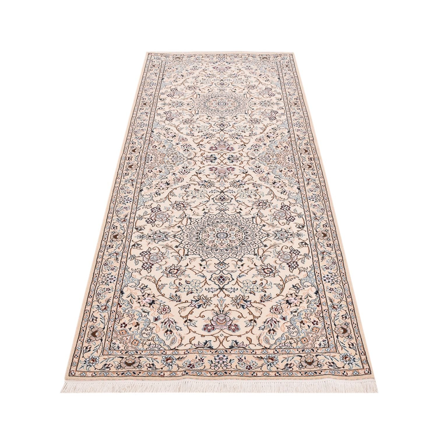 Løber Persisk tæppe - Nain - Royal - 241 x 92 cm - creme