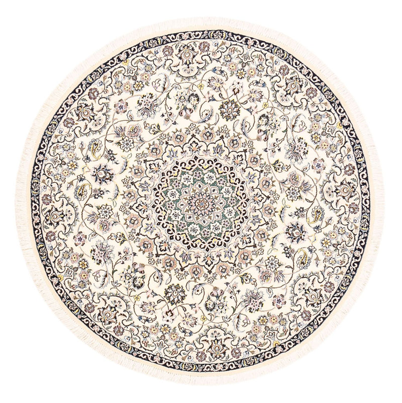 Persisk tæppe - Nain - Royal rundt  - 152 x 152 cm - creme