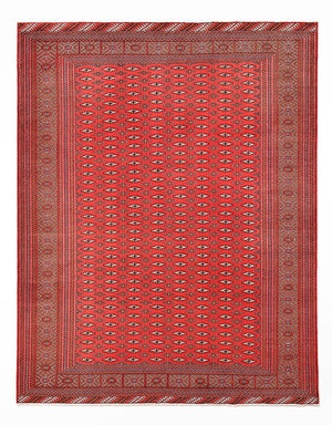 Turkaman-tæppe - 340 x 259 cm - rød