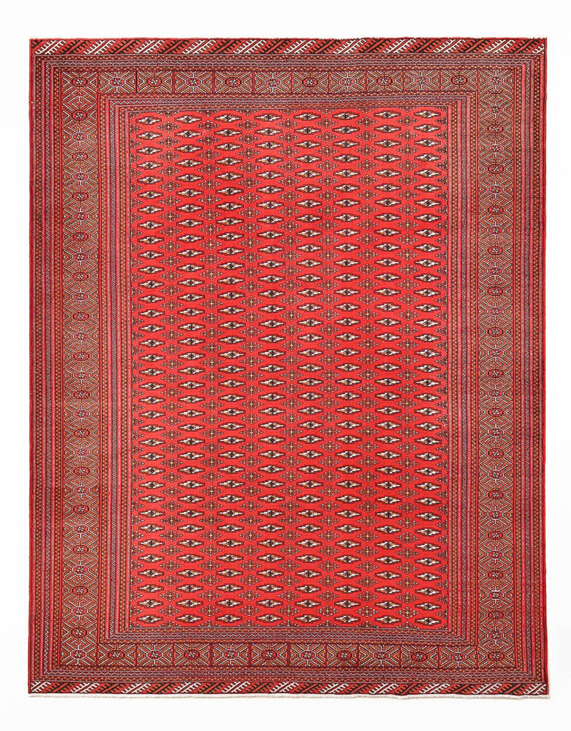 Turkaman-tæppe - 340 x 259 cm - rød