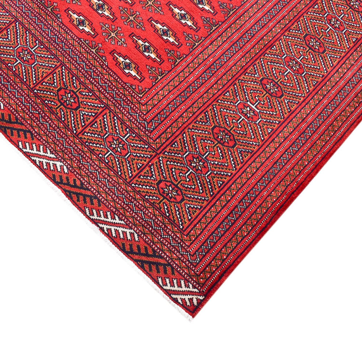 Turkaman-tæppe - 340 x 259 cm - rød